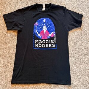 Maggie Rogers Black Graphic T-Shirt, Size Medium